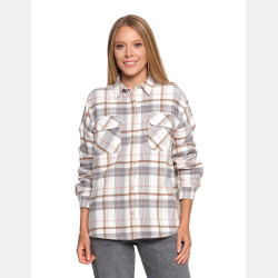 FLANELOWA, SZARA koszula w kratę bawełniana MORAJ